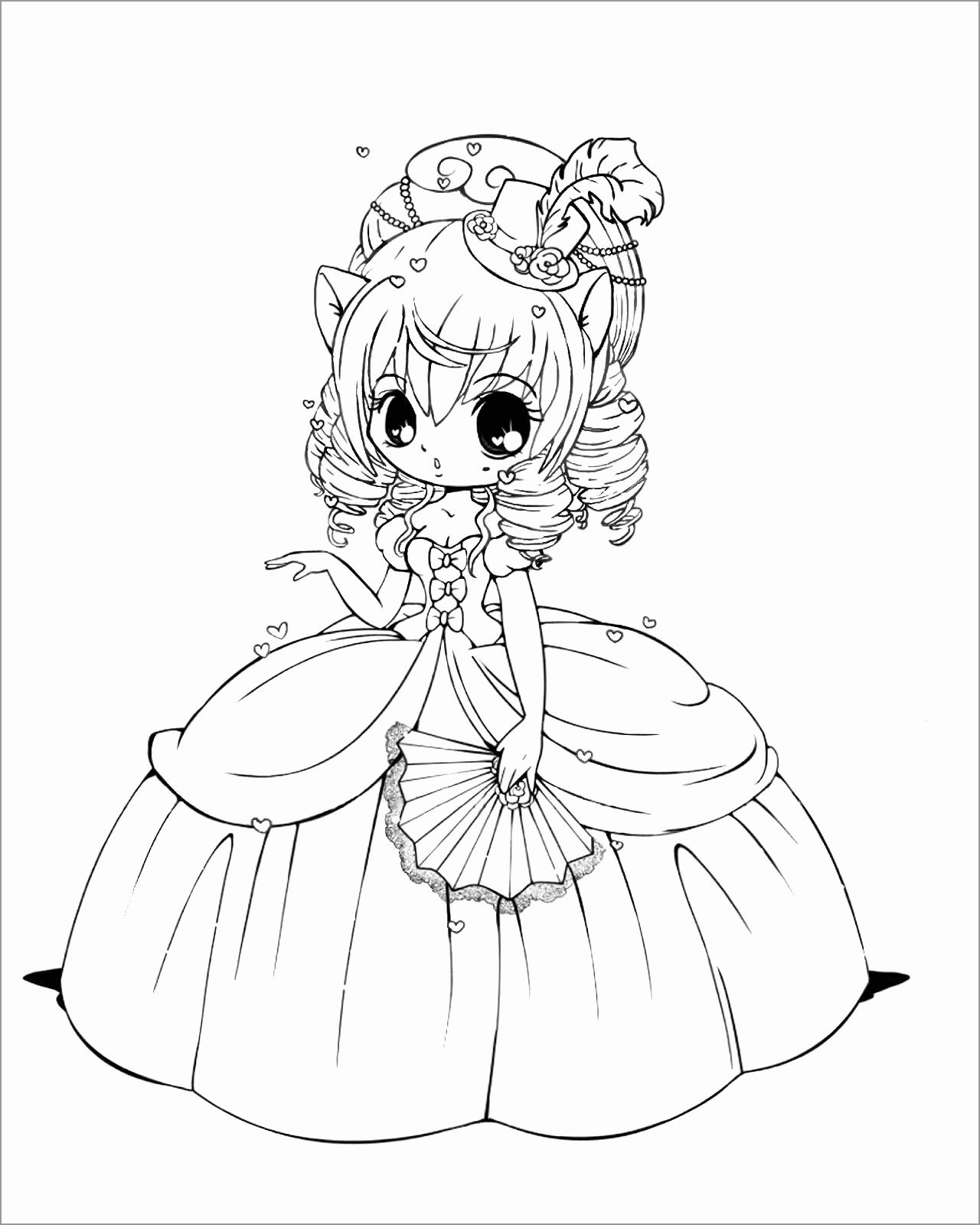 Chibi Kawaii Anime Coloring Page   ColoringBay