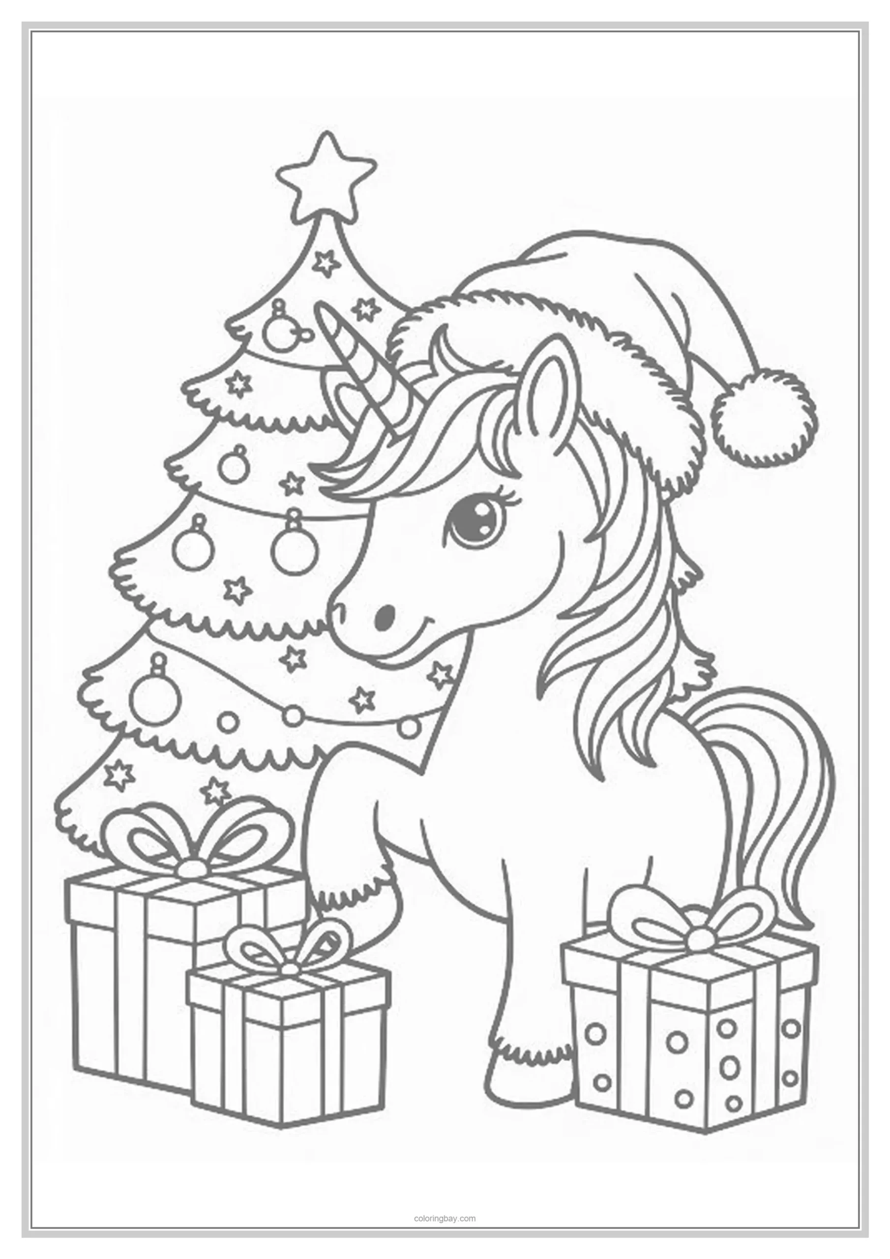 christmas unicorn coloring page for kids christmas unicorn coloring page for kids