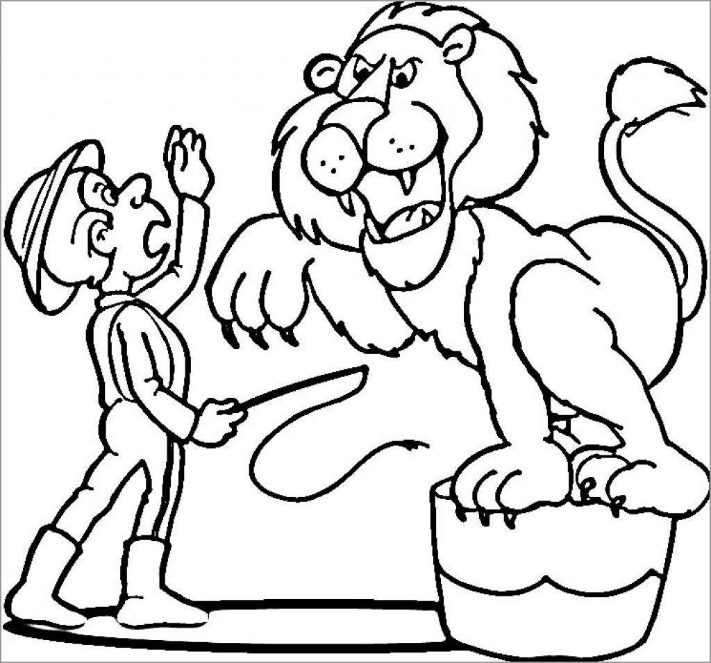 Circus Lion Coloring Page