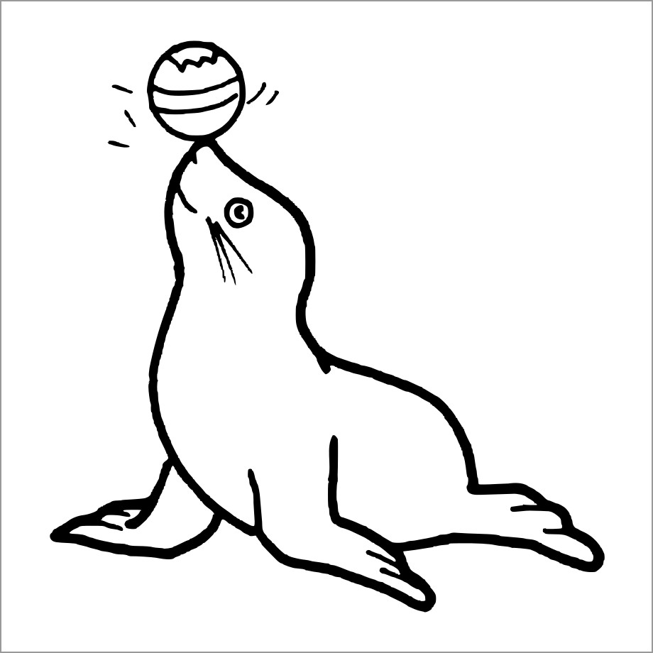 Circus Seal Coloring Page