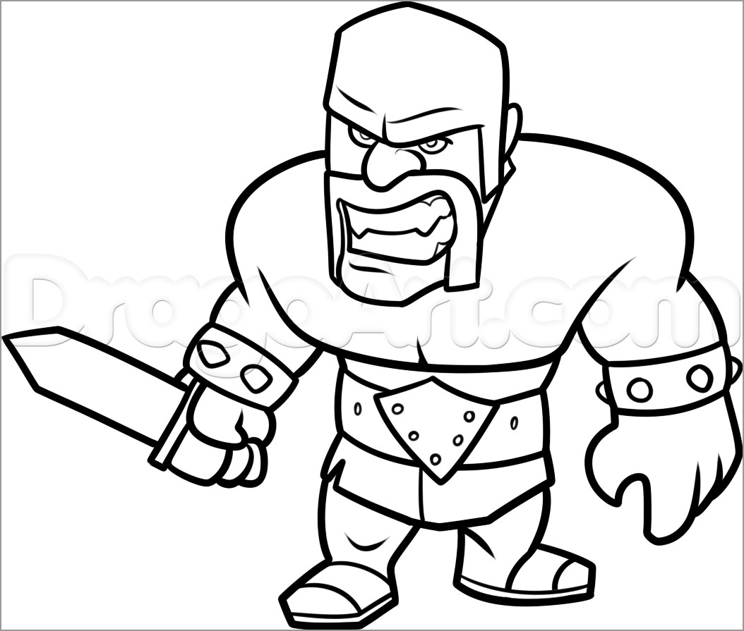 Clash Of Clans Barbarian Coloring Pages