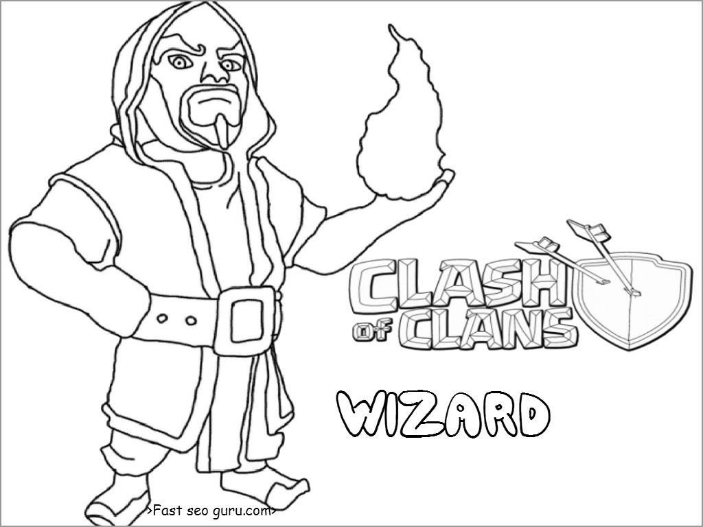 Clash Of Clans Coloring Page Wizard