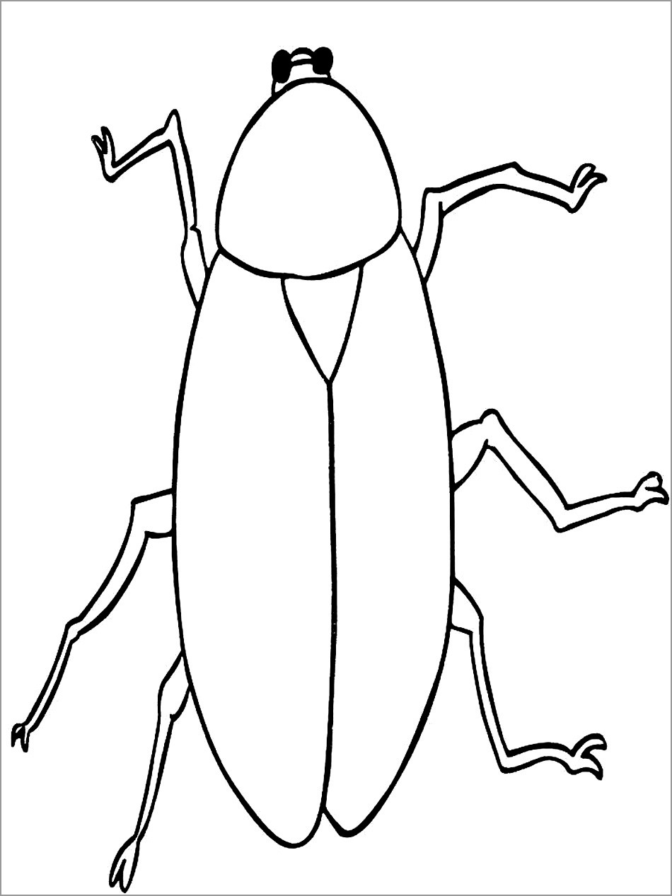 Cockroach Dangerous Animals Coloring Page