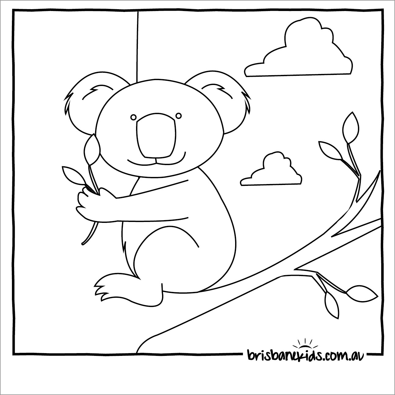 Coloring Page Of A Koala