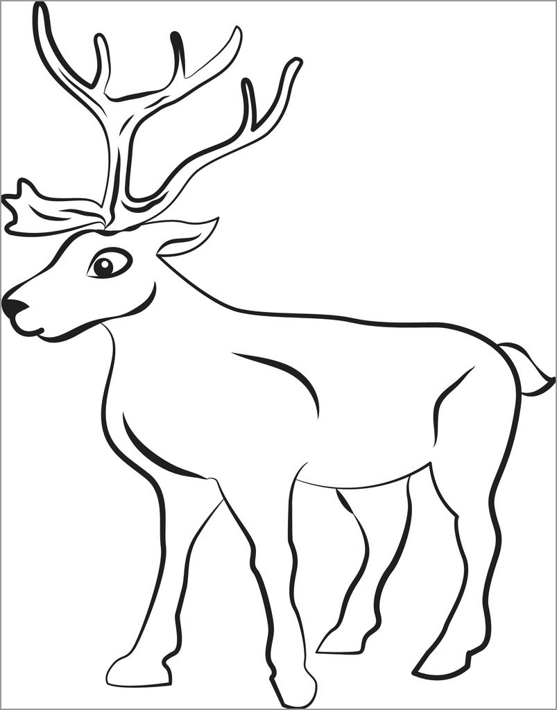 Coloring Page Of A Reindeer