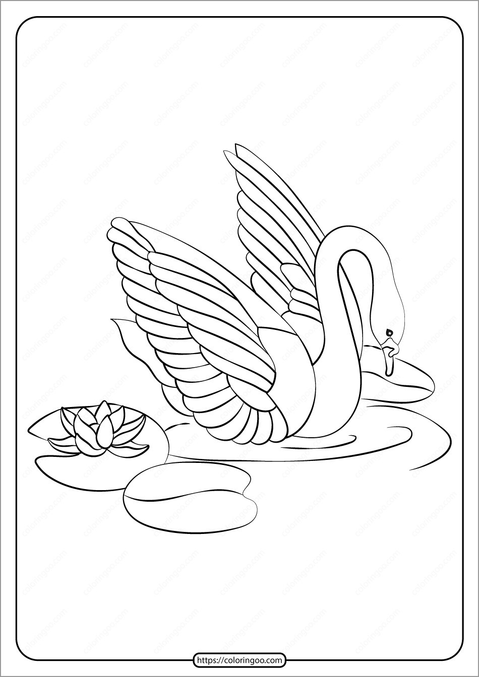 Coloring Page Of A Swan