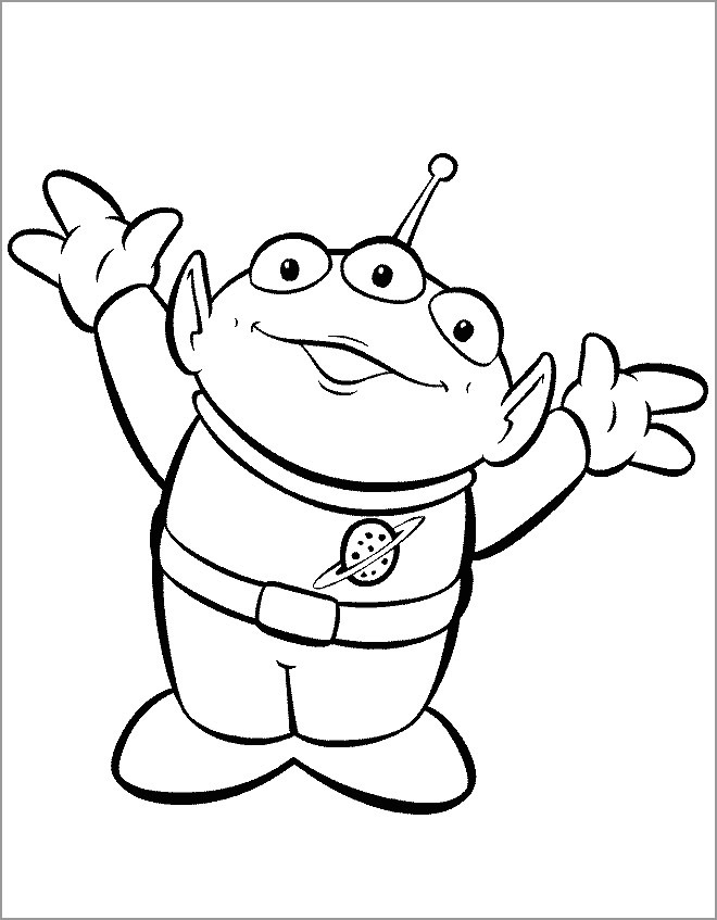 Coloring Page Of An Alien