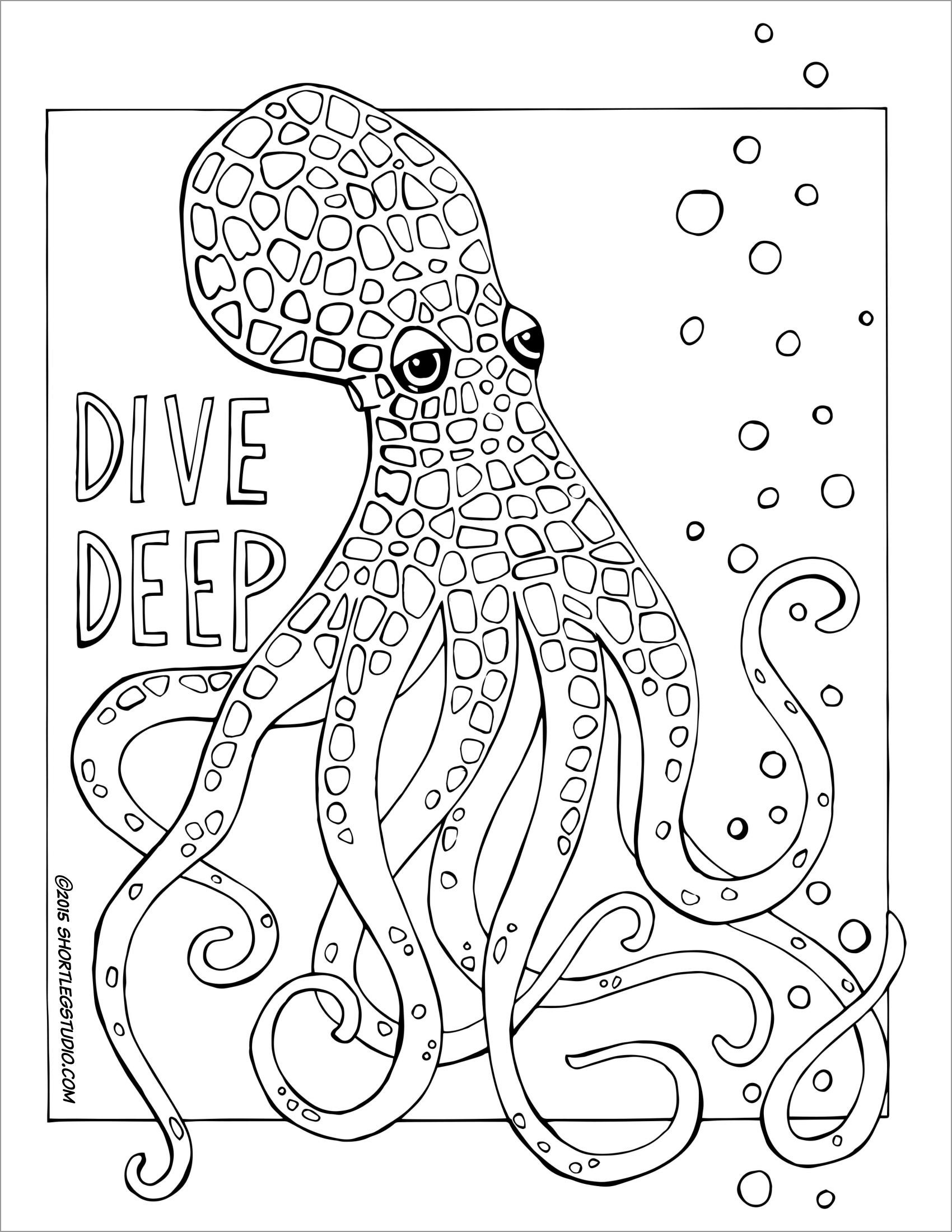 Coloring Page Of An Octopus