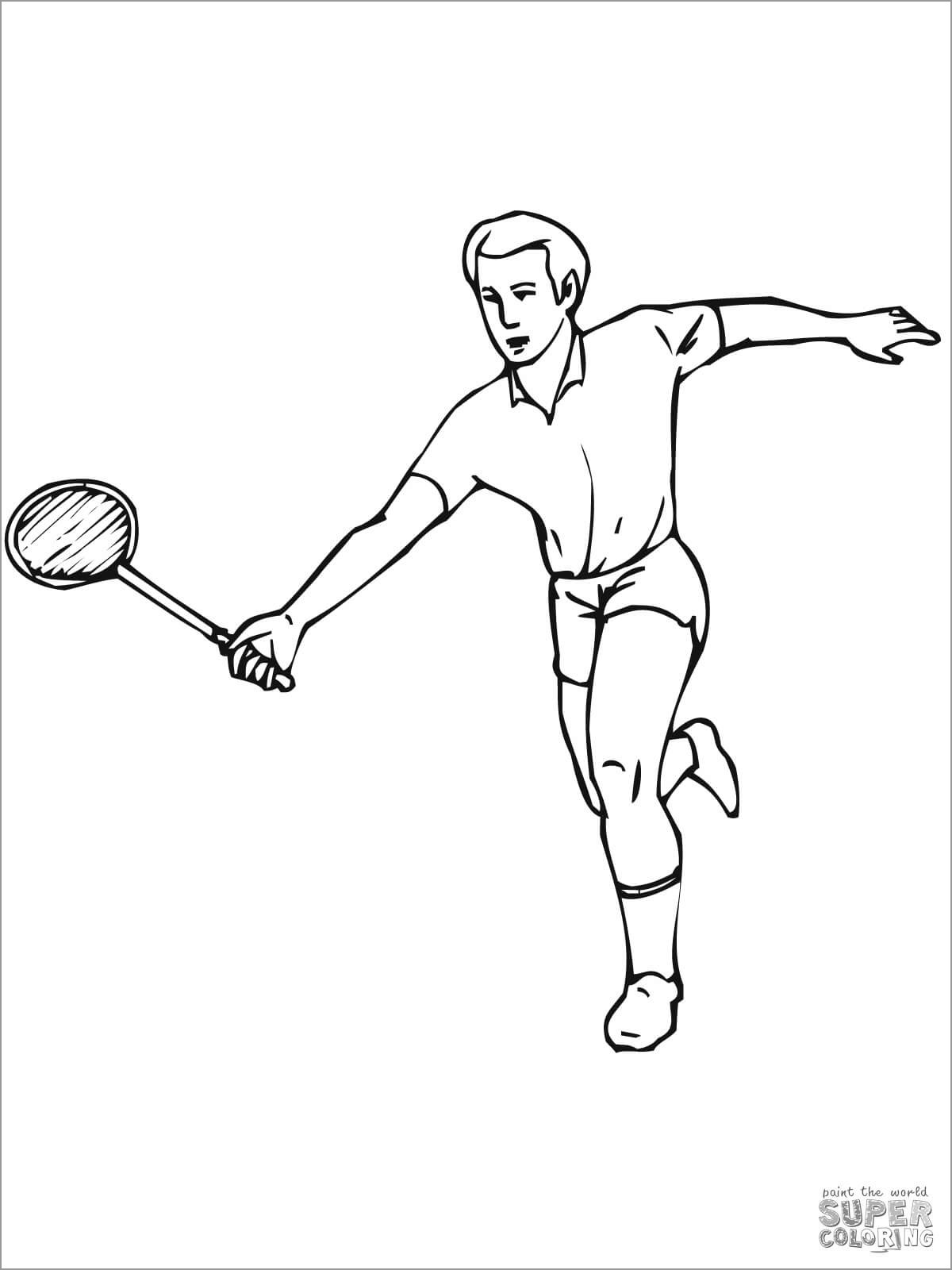 Coloring Page Of Badminton