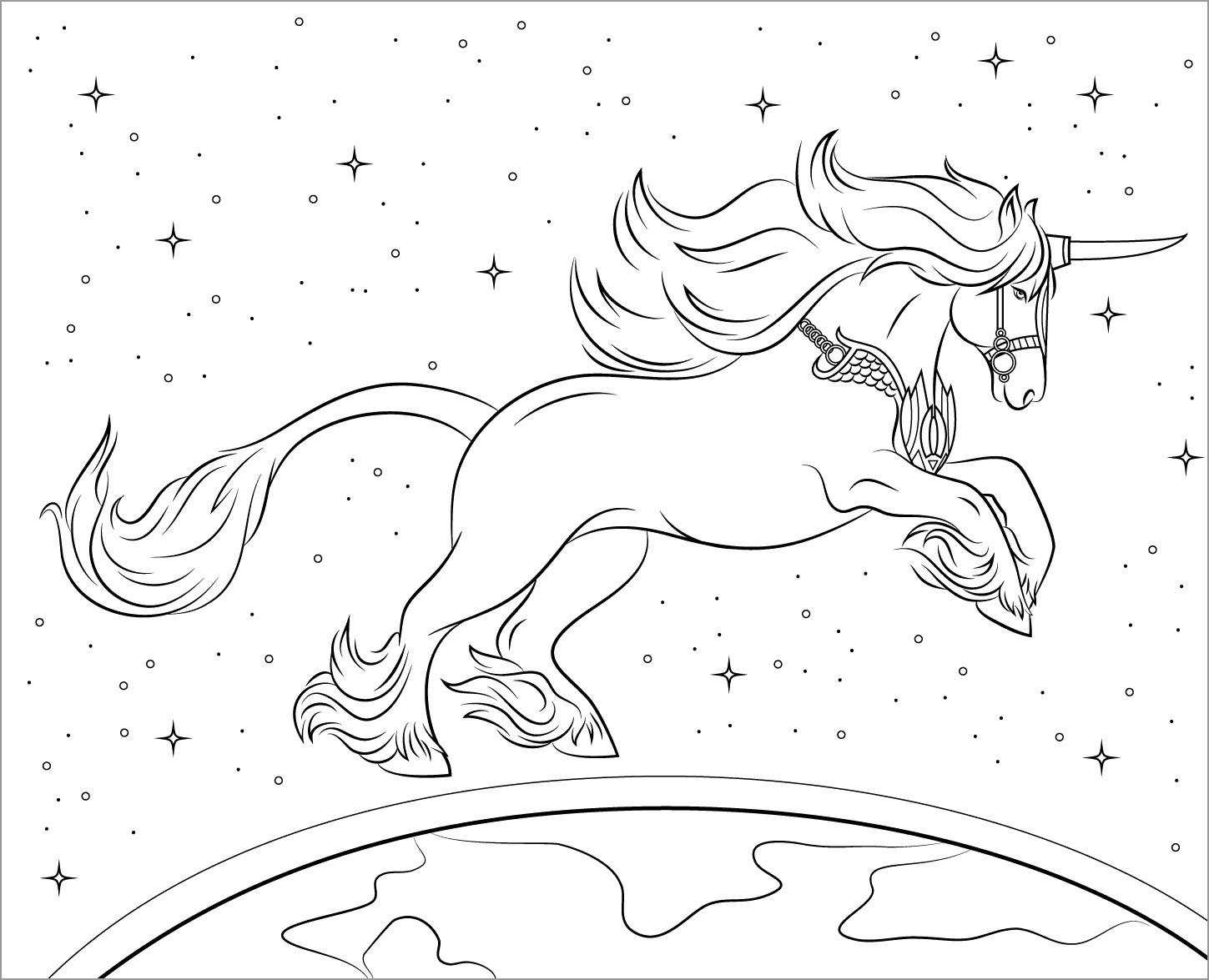 Coloring Page Of Unicorn   ColoringBay