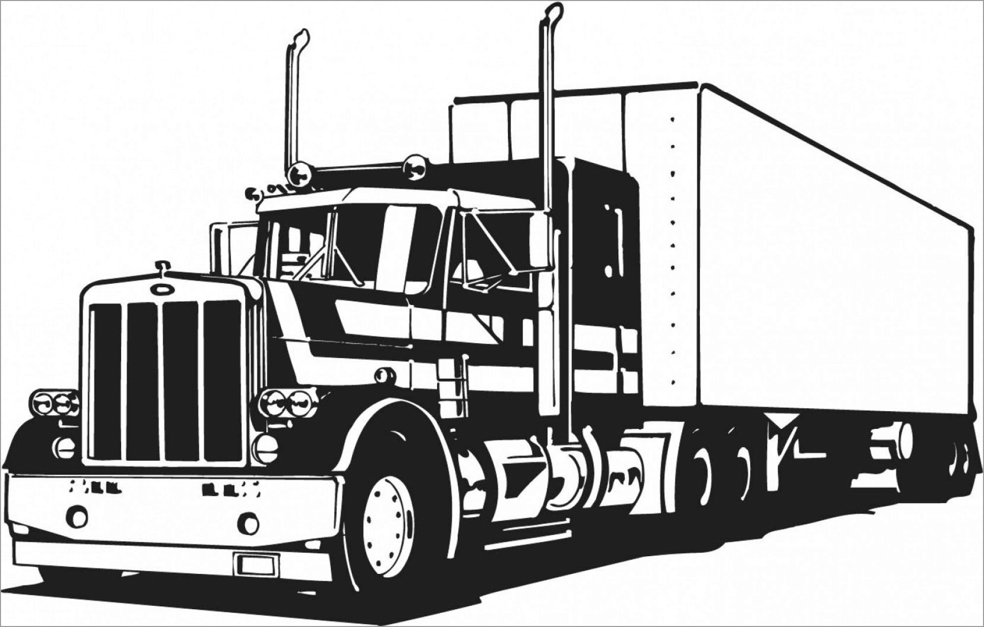 271 Simple 18 Wheeler Coloring Pages with Animal character