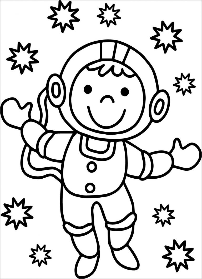 Astronaut Cat Coloring Page Coloring Pages