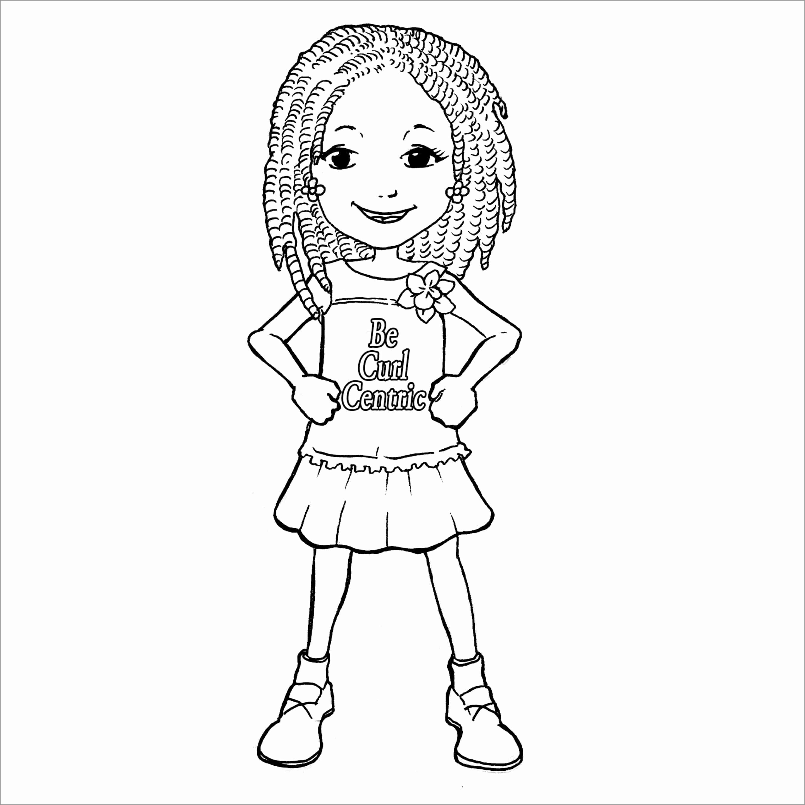 Curly Hair Girl Coloring Pages