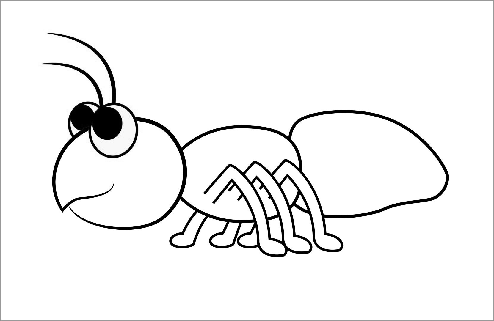 Cute Ant Coloring Page