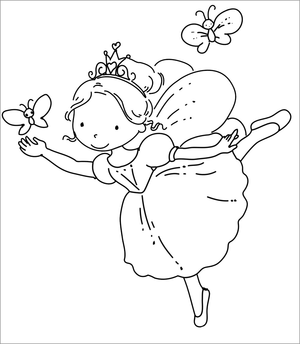 Cute Baby Fairy Coloring Page Coloringbay
