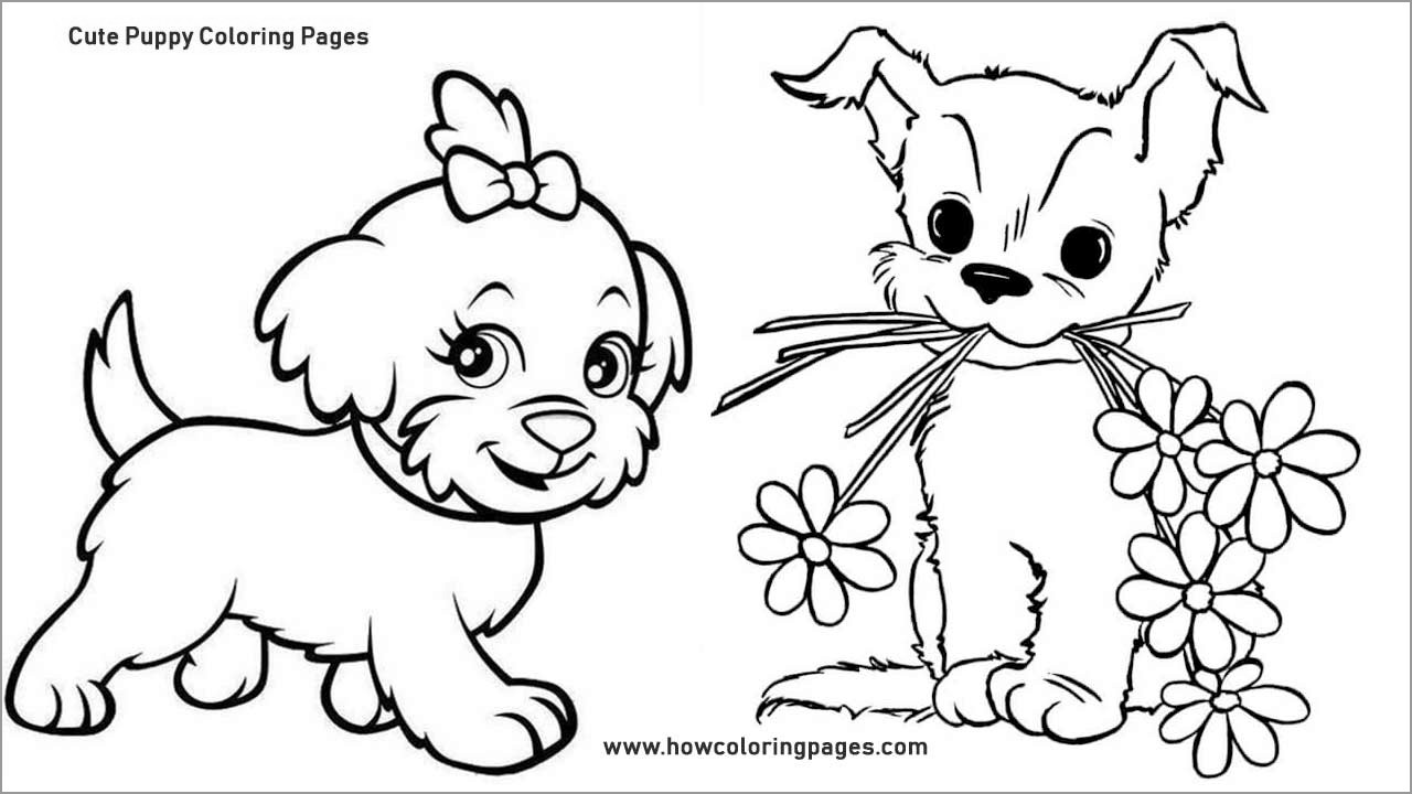 Cute Baby Puppy Coloring Pages for Kids   ColoringBay