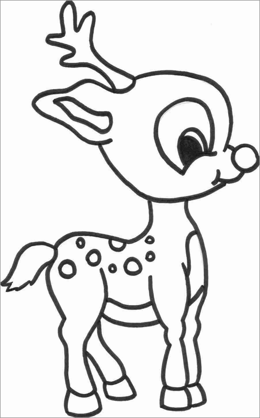 Cute Baby Reindeer Coloring Page for Kids