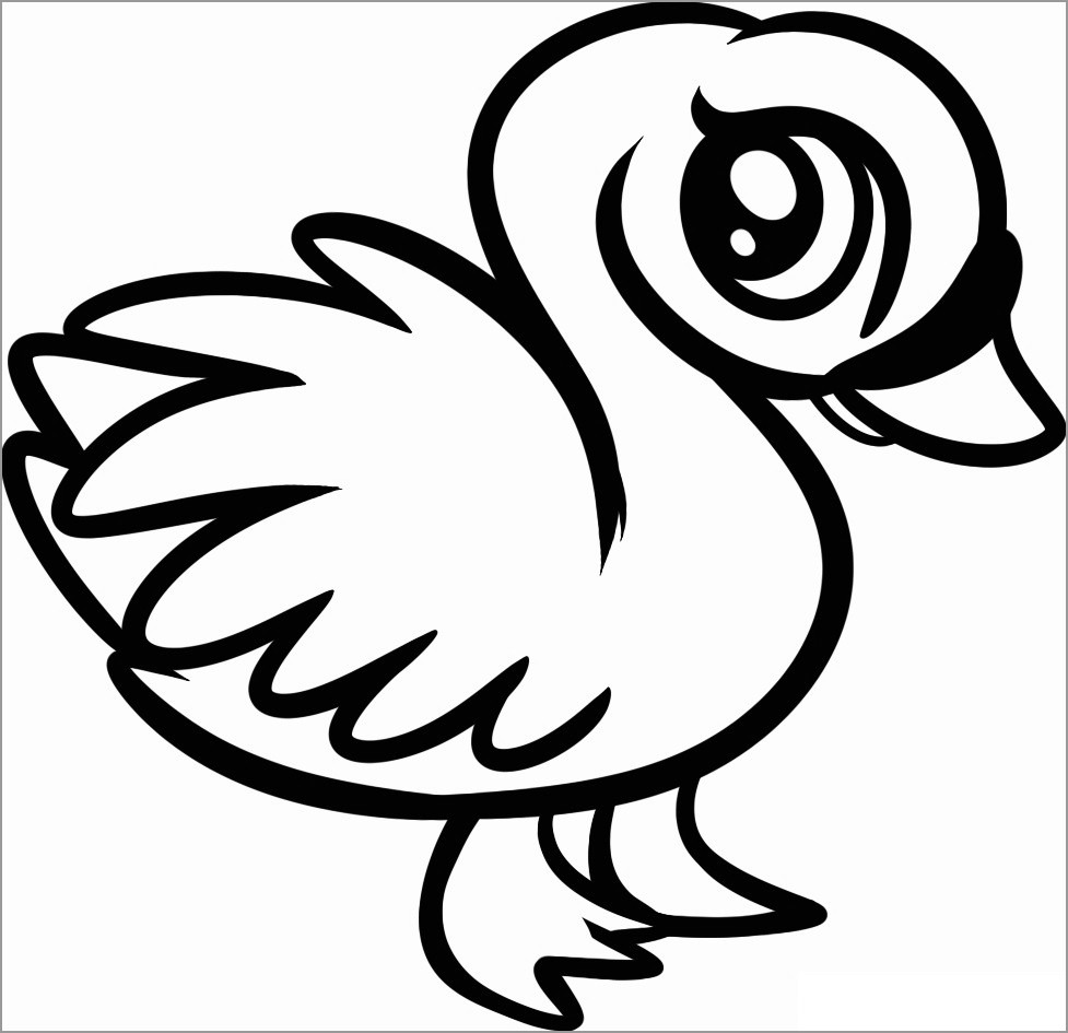 Cute Baby Swan Coloring Pages