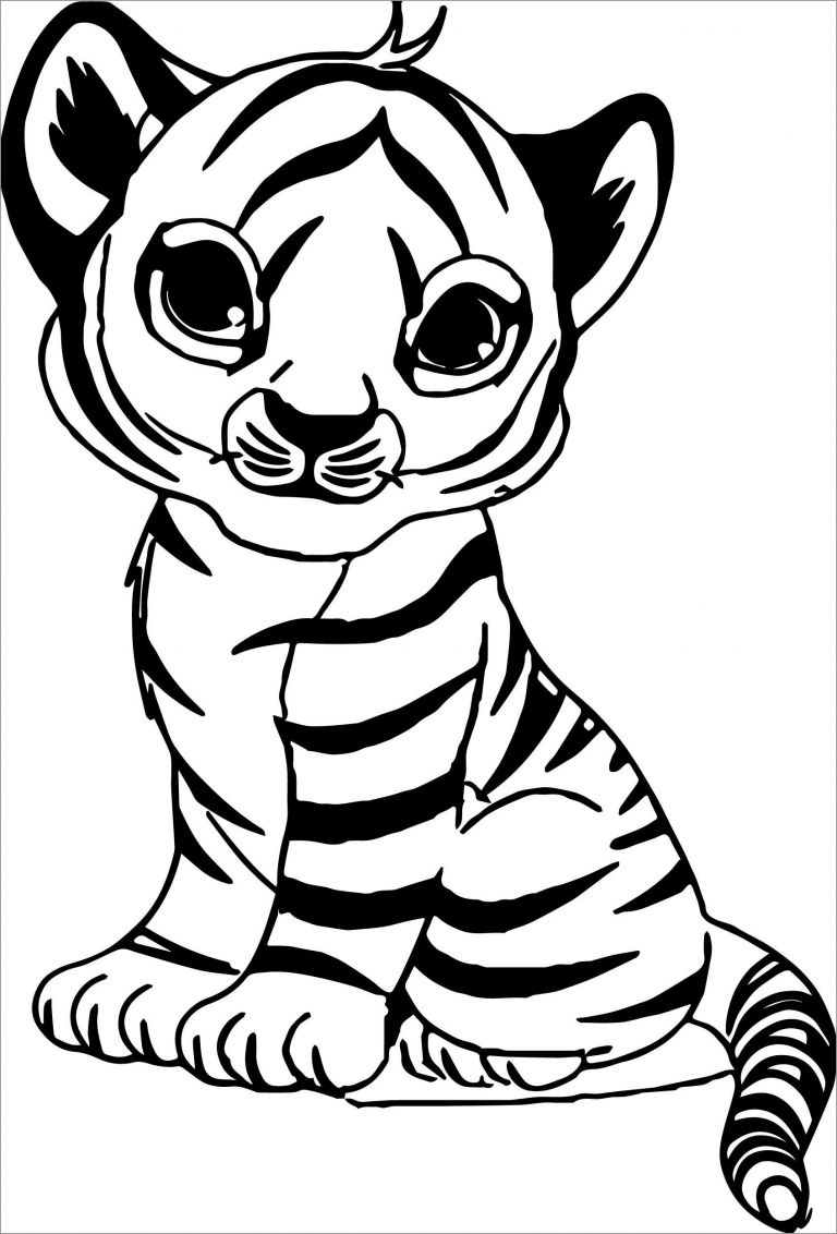 Download Cute Baby Tiger Coloring Page For Kids Coloringbay