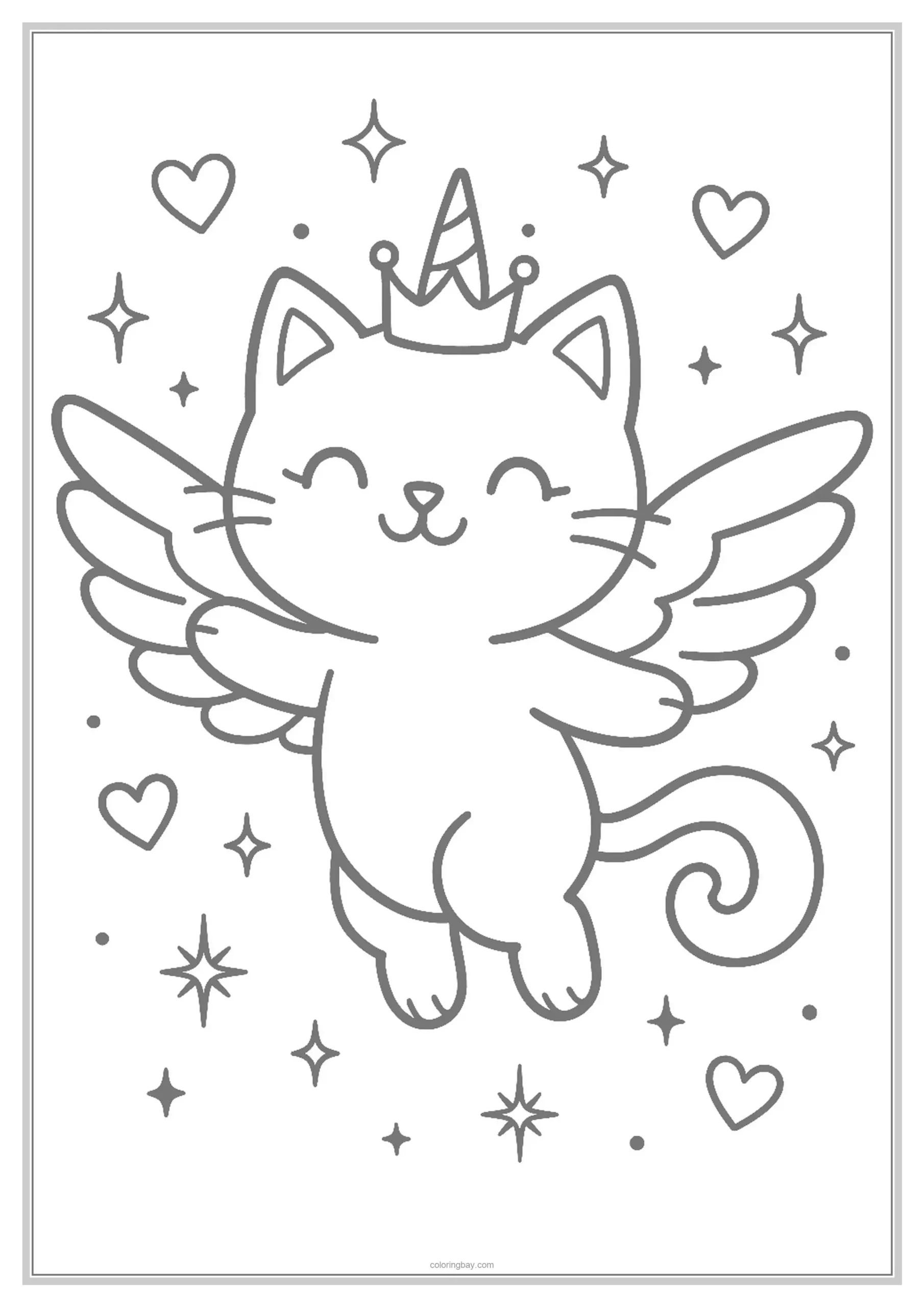 cute cat unicorn coloring page cute cat unicorn coloring page