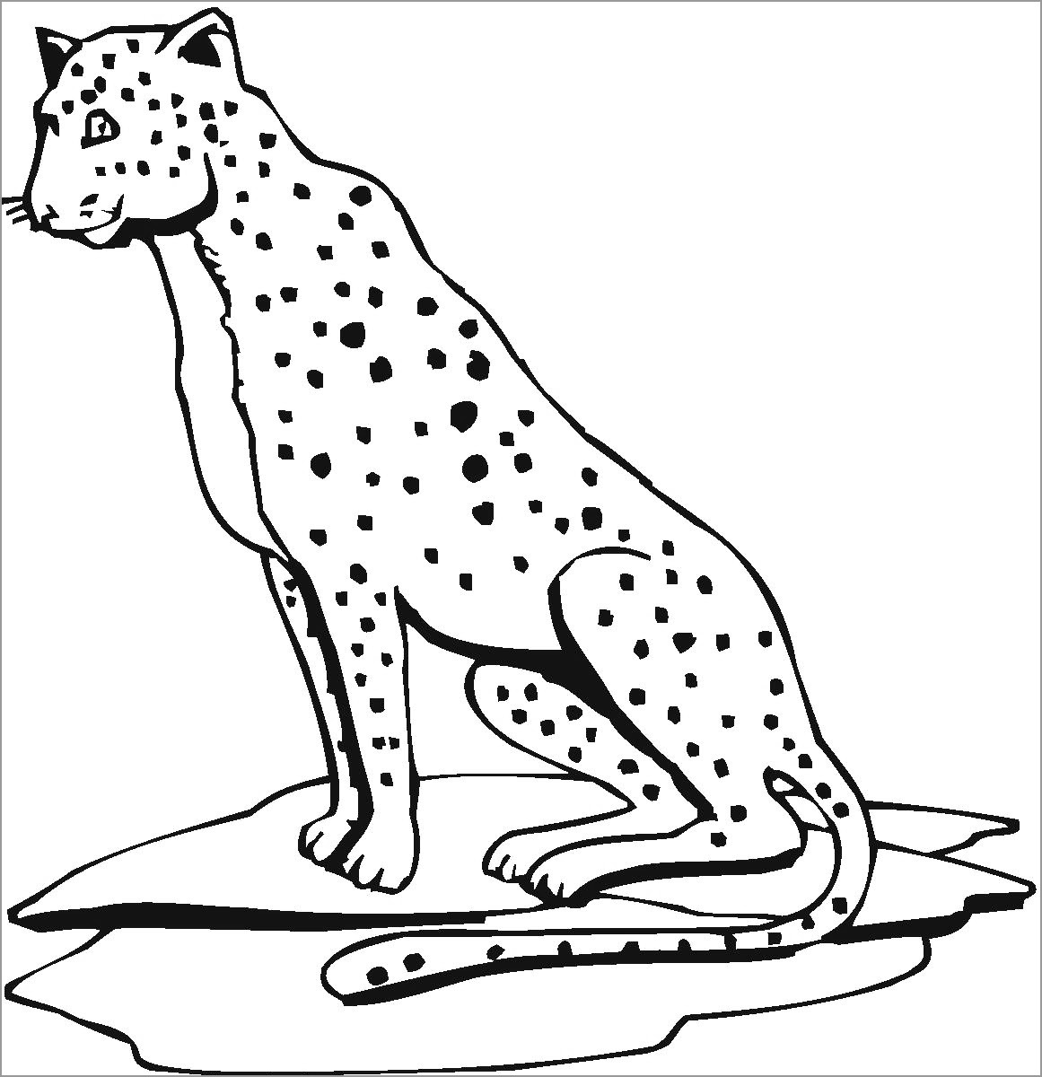 Cute Cheetah Coloring Page