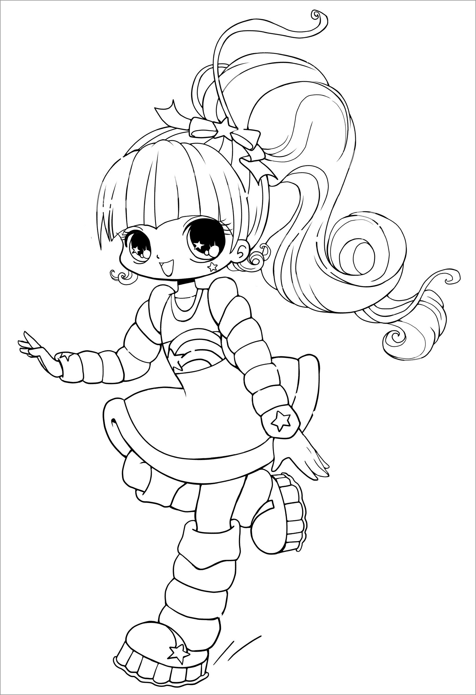 Cute Chibi Coloring Page for Kids