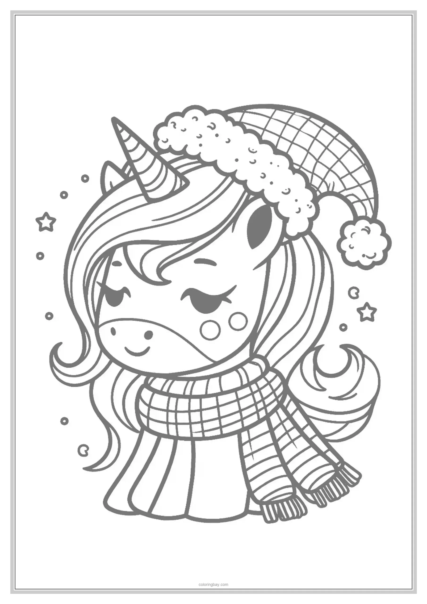 cute christmas unicorn coloring page cute christmas unicorn coloring page