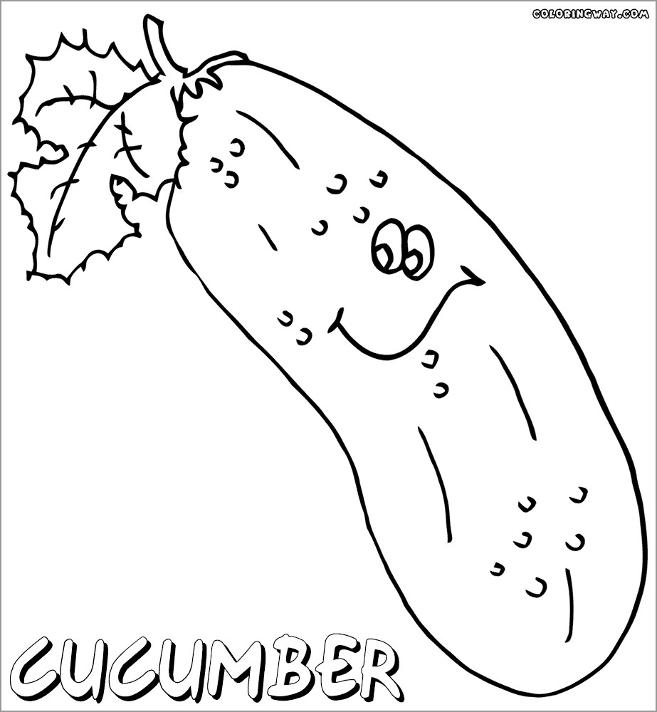 Cute Cucumbers Coloring Page