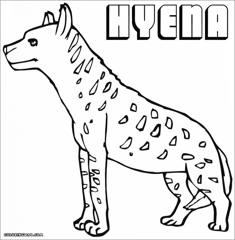 African Spotted Hyena Coloring Page - ColoringBay
