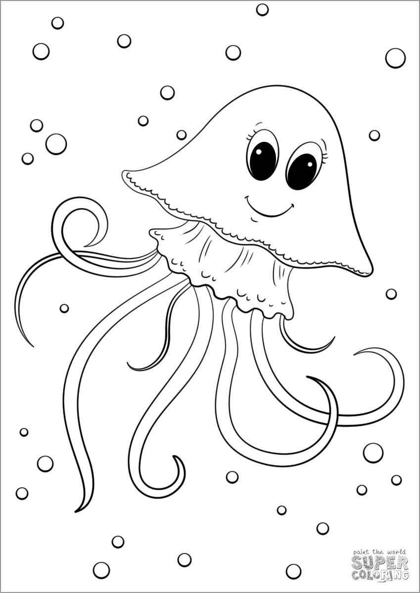 Cute Jellyfish Coloring Pages