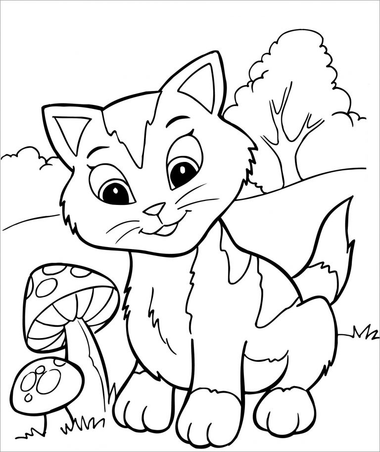 Cute Kitten Coloring Pages To Print ColoringBay