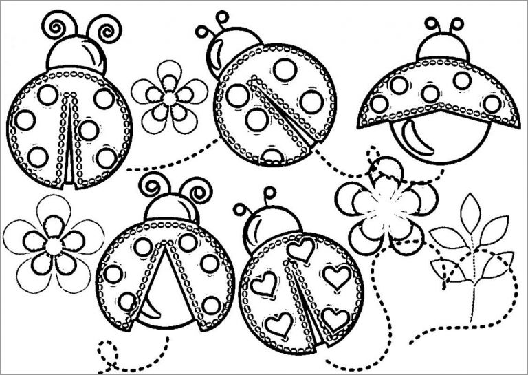 Cute Ladybug Coloring Page - ColoringBay
