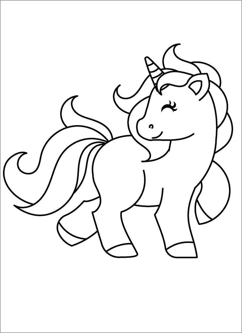 Cute My Little Unicorn Coloring Page   ColoringBay