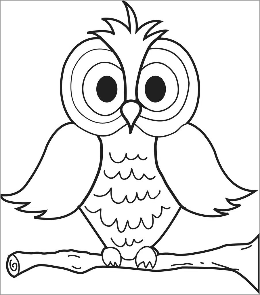 Cute Owl Coloring Page for Kids