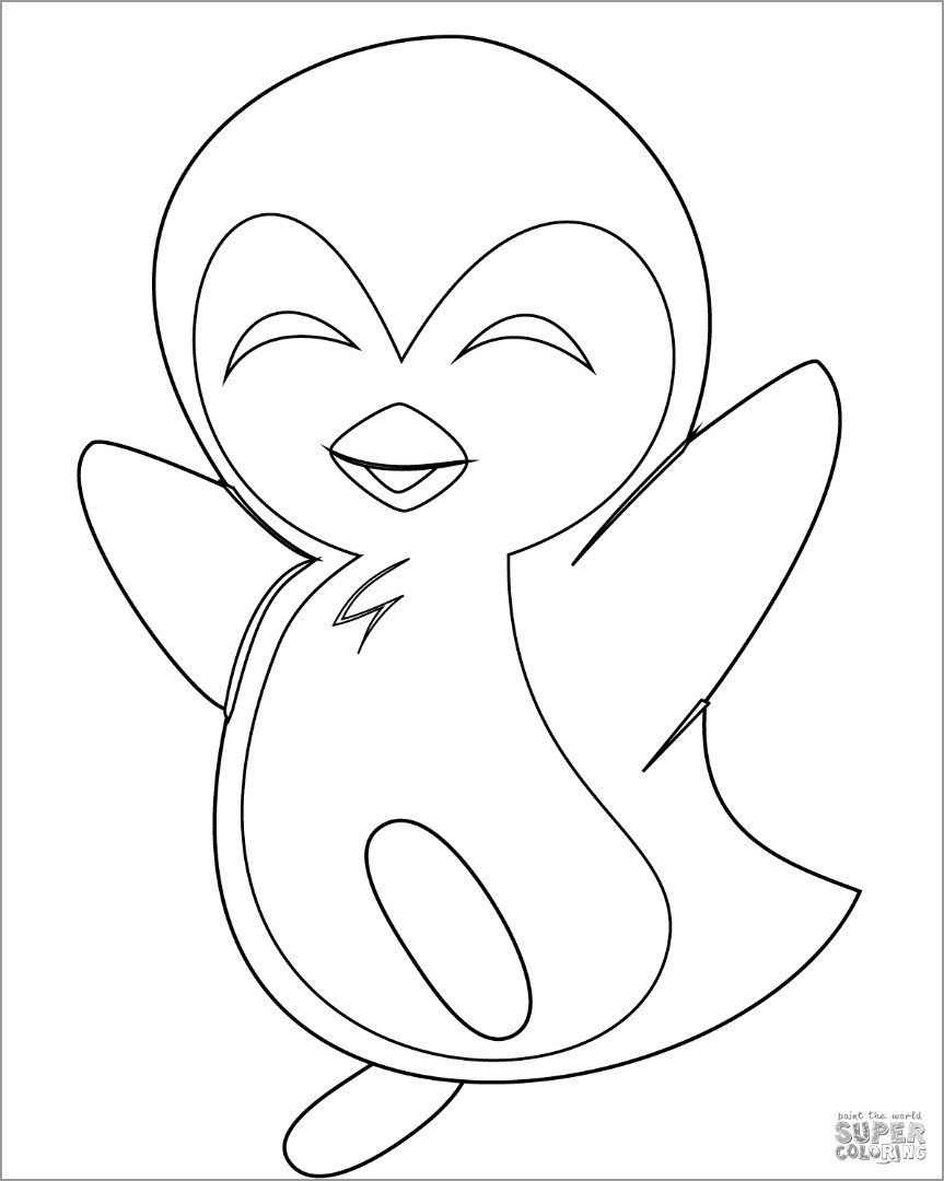 Cute Penguin Coloring Page