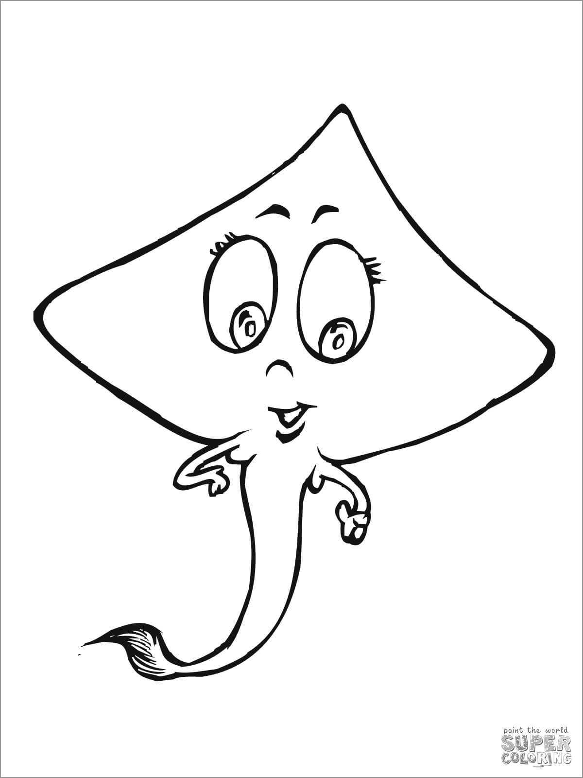Cute Ray Coloring Page for Kids