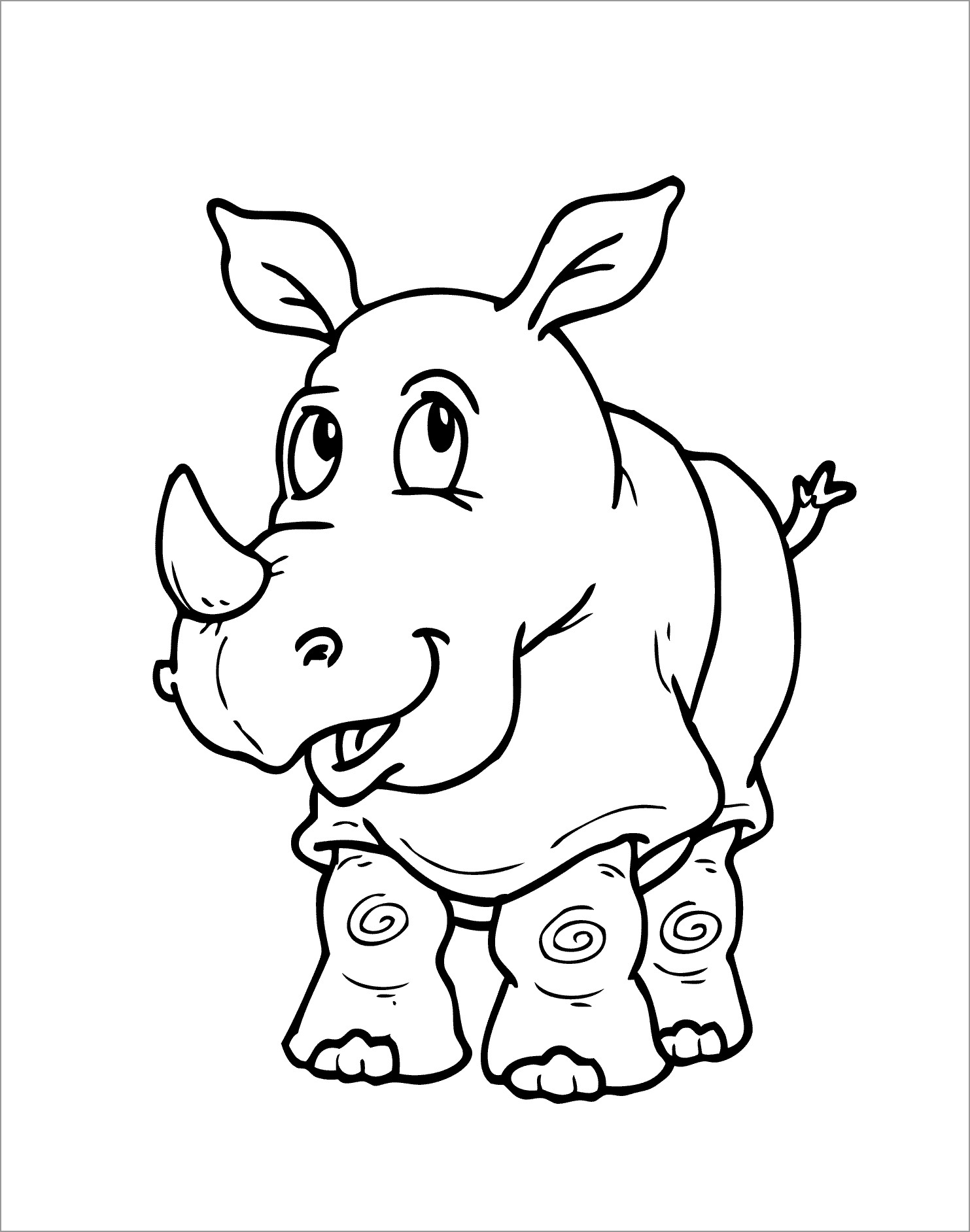 Cute Rhino Coloring Pages for Kids