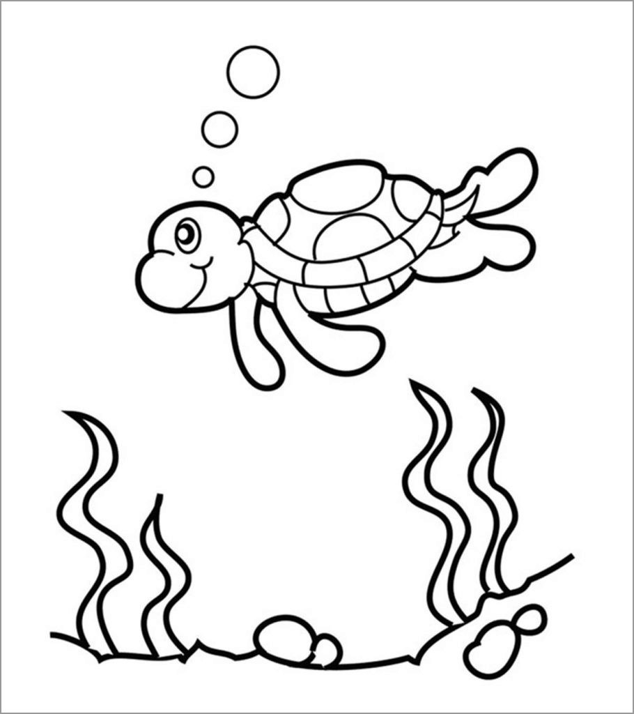 Cute Sea Turtle Coloring Pages to Print