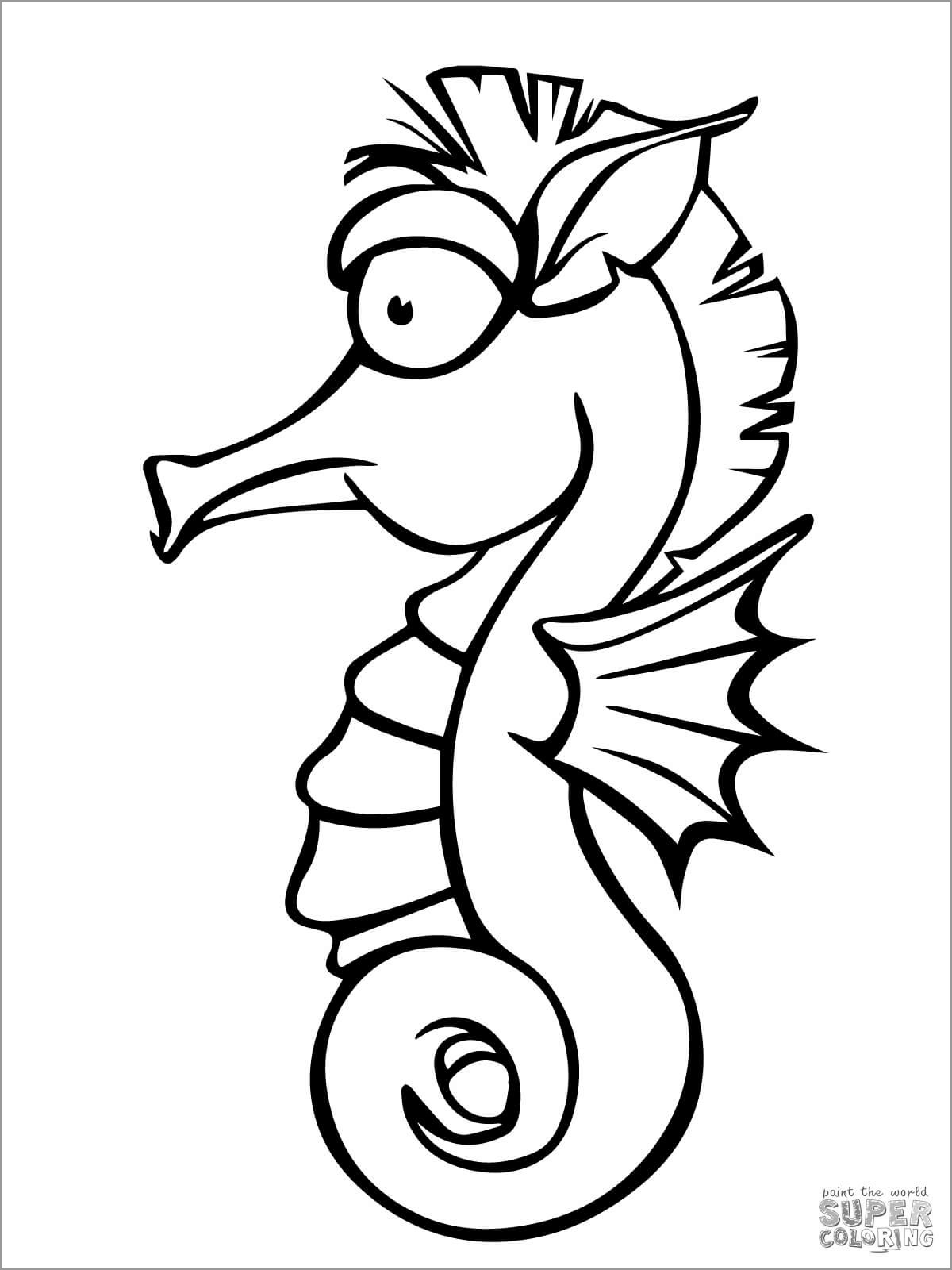 Cute Seahorse Coloring Pages