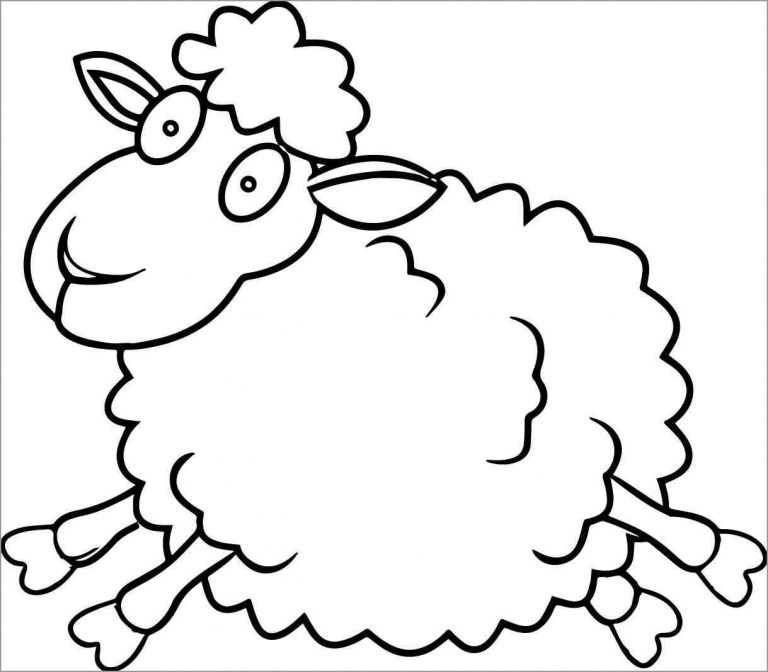 Cute Sheep Coloring Page for Kids ColoringBay