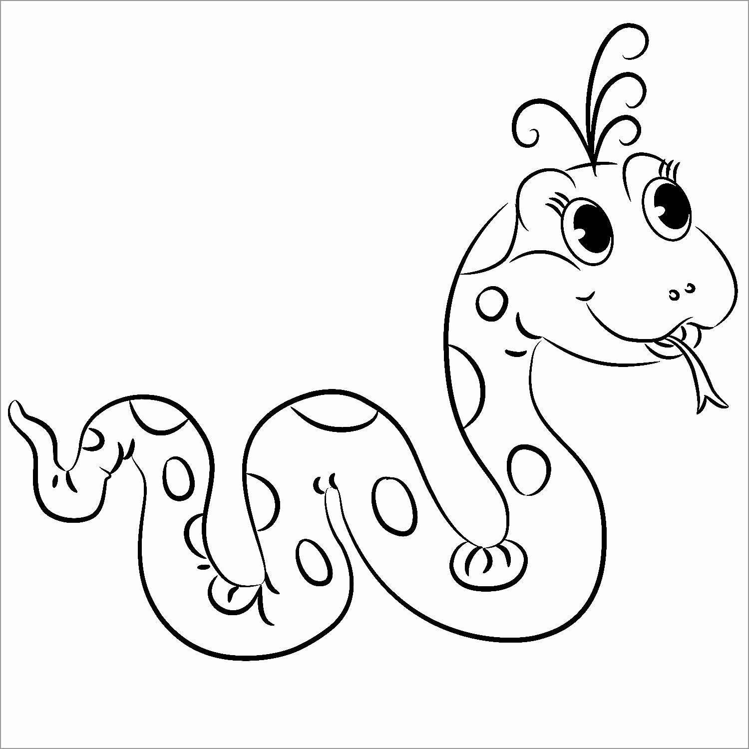 Cute Snake Coloring Page