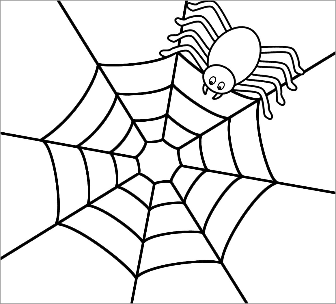 Cute Spider Coloring Page for Kids