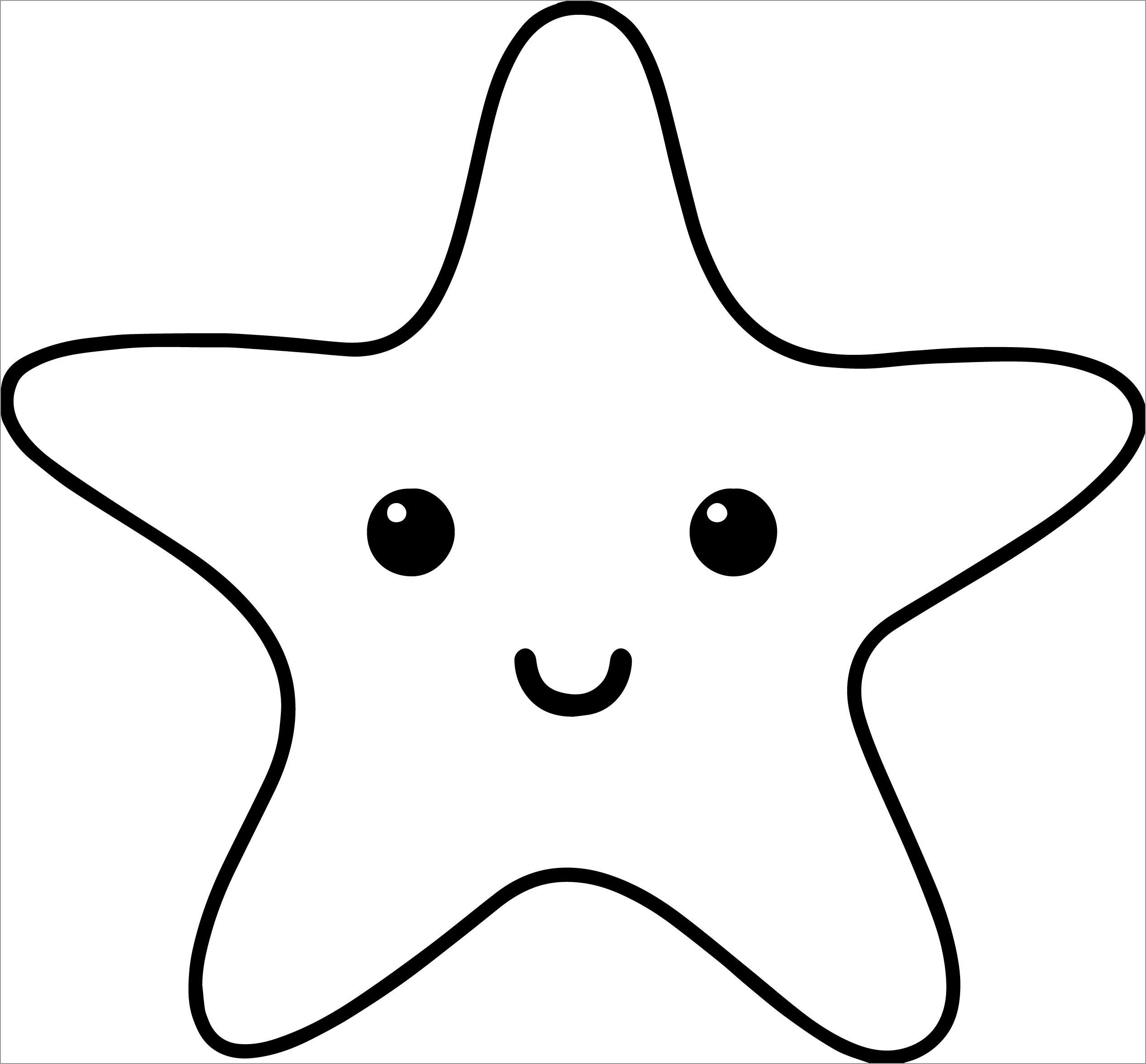 Cute Starfish Coloring Page for Kids