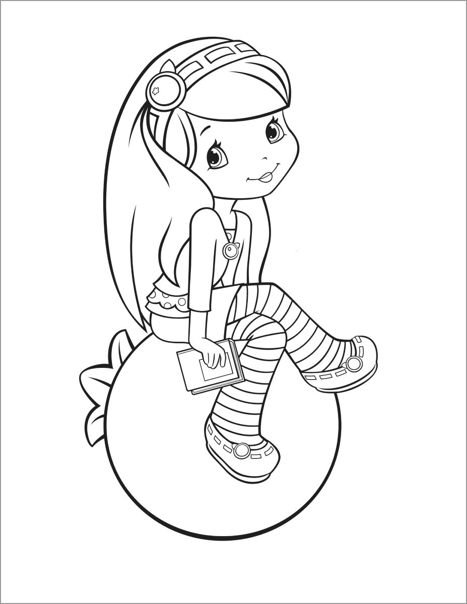 Cute Strawberry Shortcake Coloring Page   ColoringBay