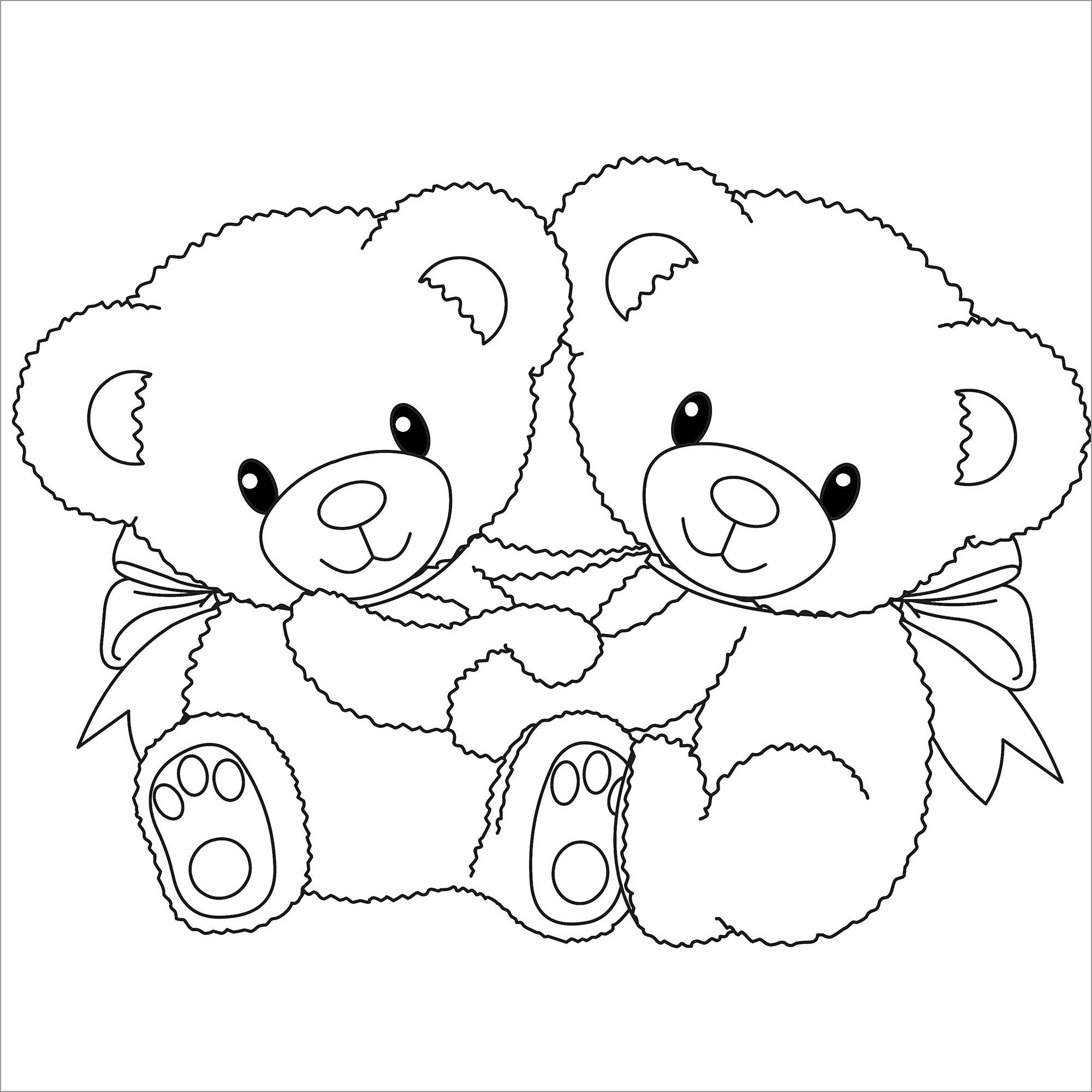 Cute Teddy Bear Coloring Page