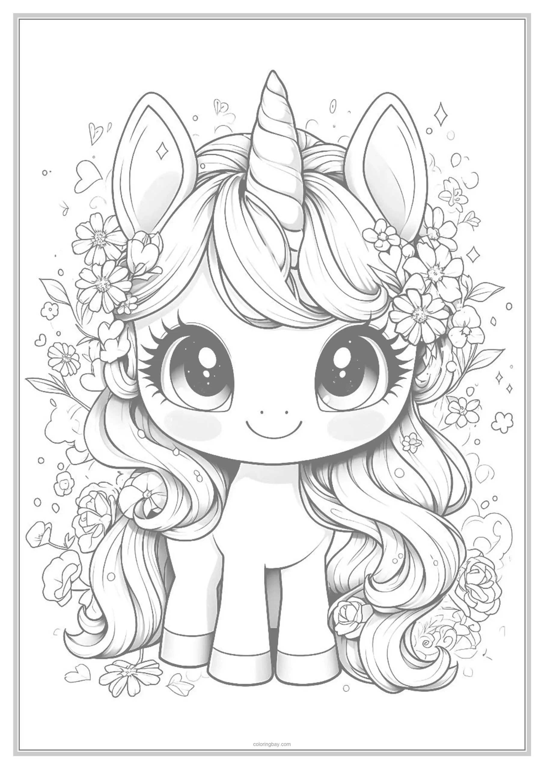 cute unicorn coloring page for kids cute unicorn coloring page for kids