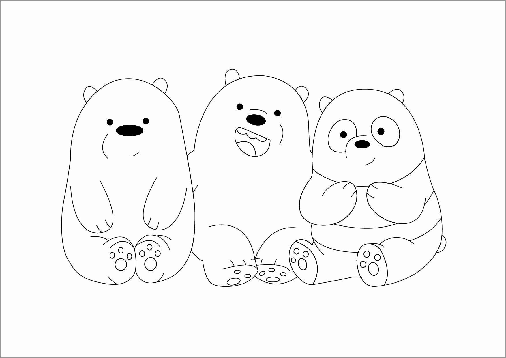 Cute We Bare Bears Coloring Page