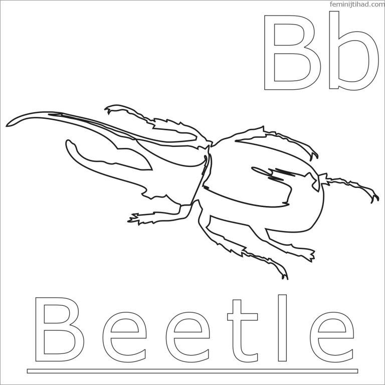 Download B for Beetle Coloring Page - ColoringBay