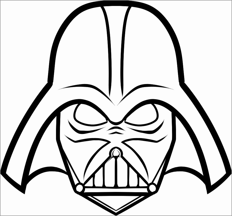 Darth Vader Head Face Coloring Page