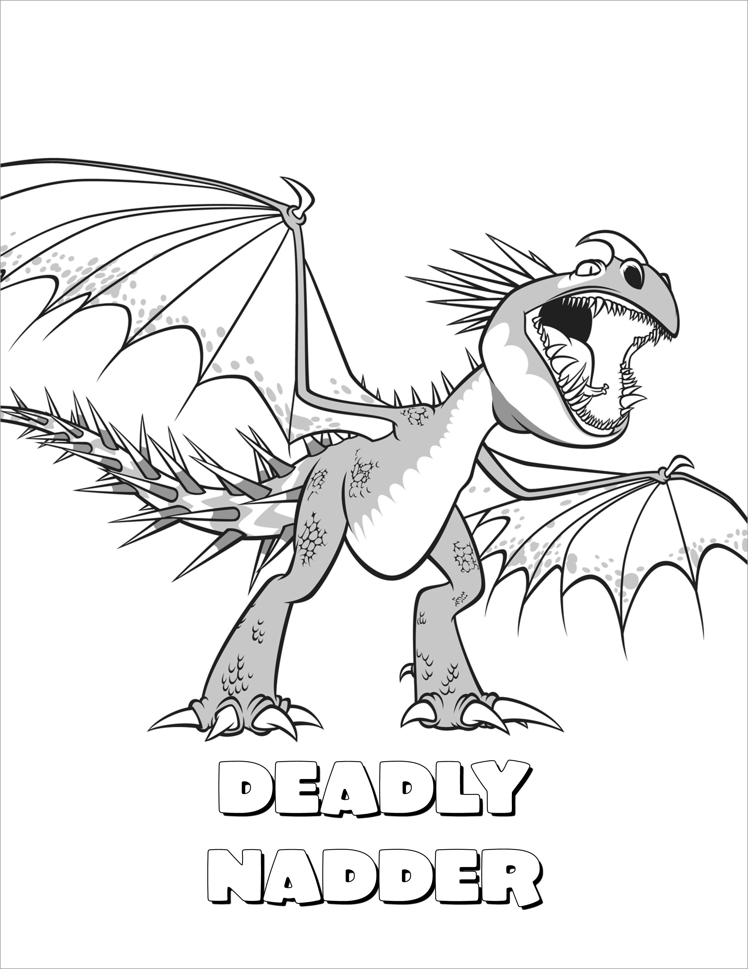 Deadly Nadder How to Train Your Dragon Coloring Page